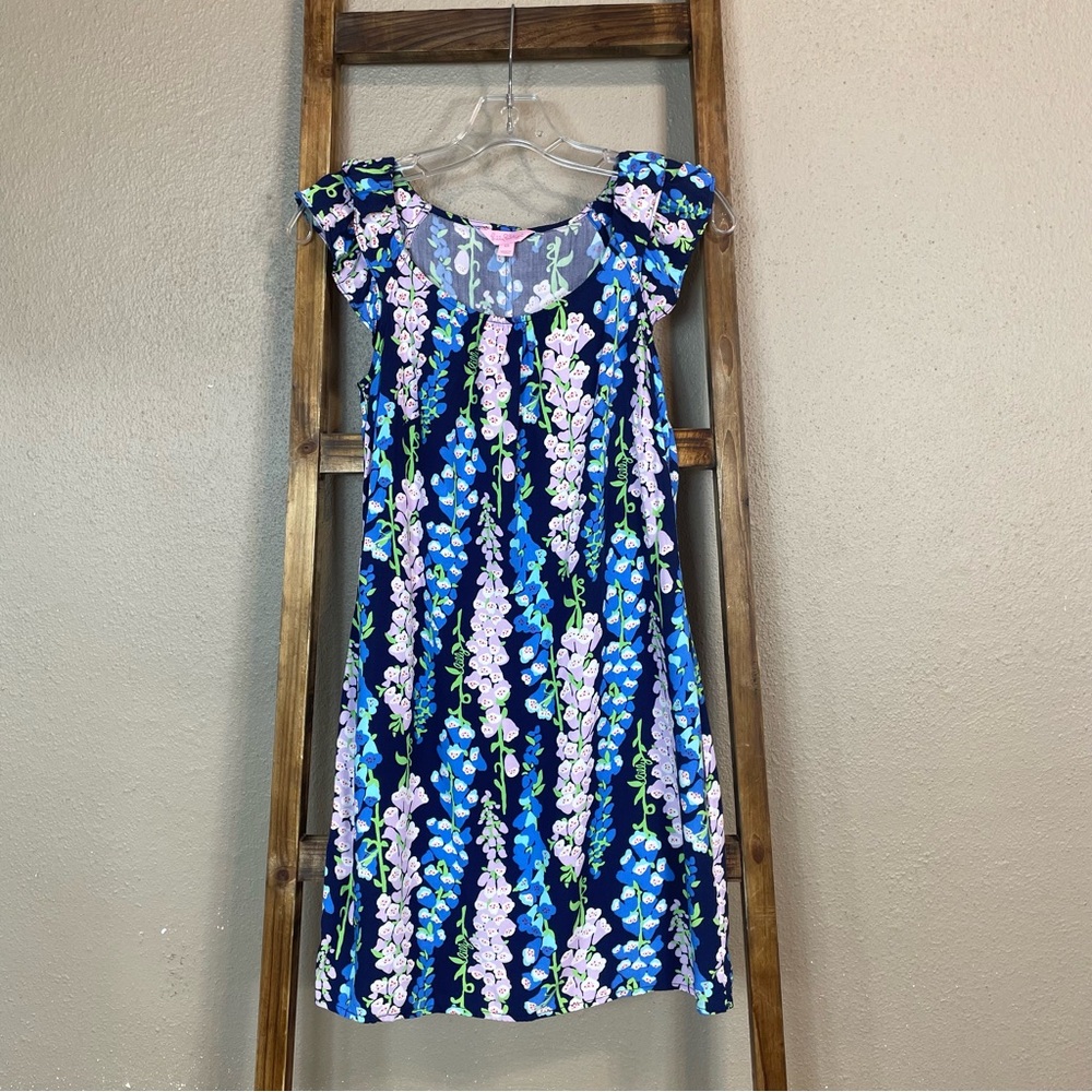 Lilly Pulitzer Maya Foxy Foxglove Shift Dress Size XS